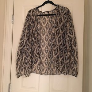 Black and white sheer cardigan.